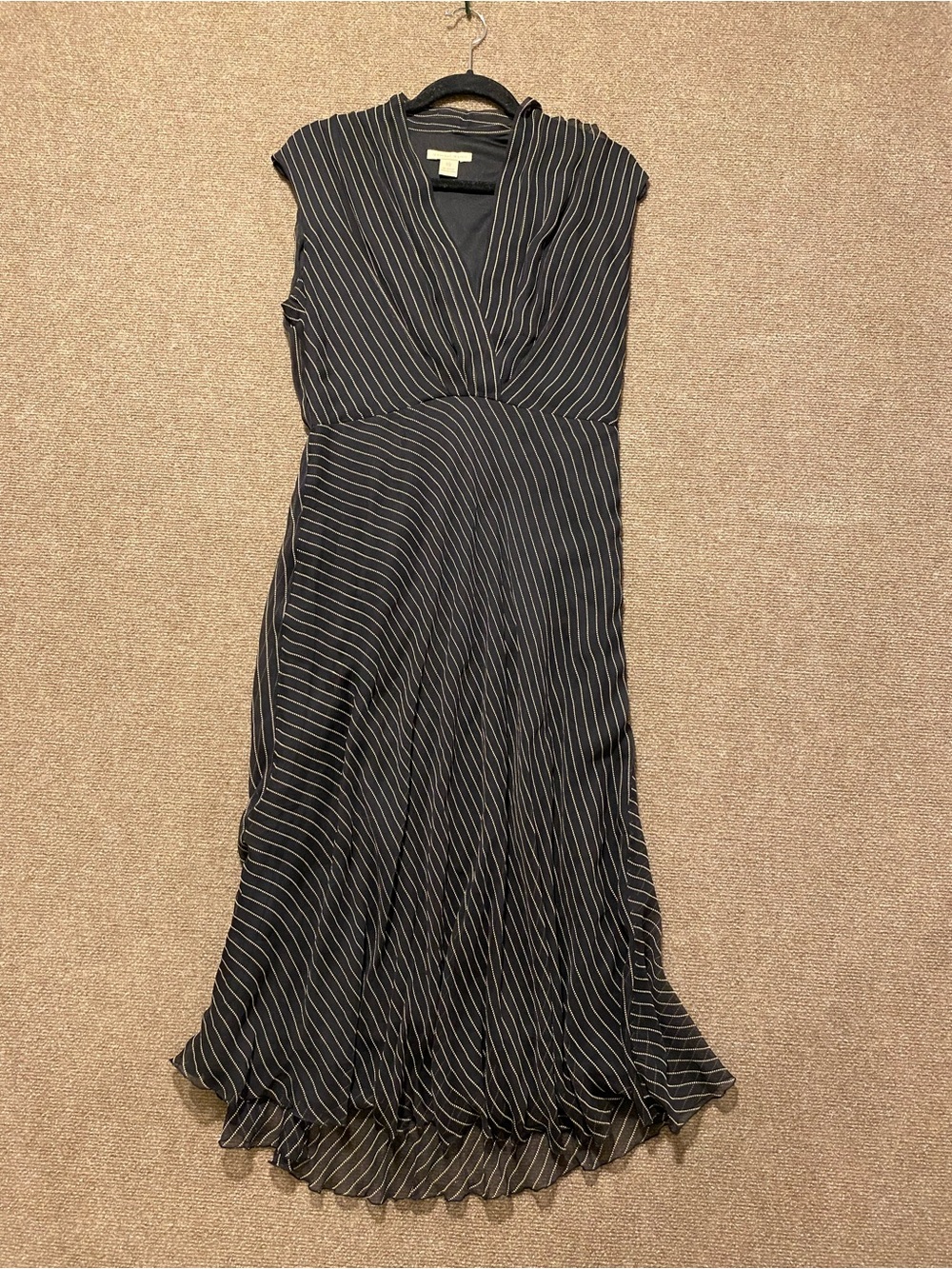 Jonathan Martin Pinstripe Sleeveless Midi Dress - Size 10